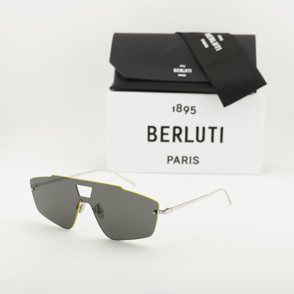 Berluti BL40019U 16D Shield Sunglasses - Palladium/Yellow/Grey main image 4